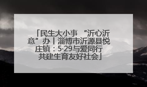 民生大小事 “沂心沂意”办丨淄博市沂源县悦庄镇：5·29与爱同行 共建生育友好社会